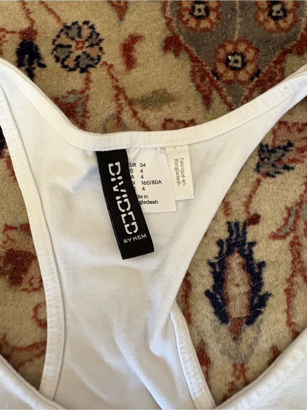 H&M Racer Back White Crop Top - Picture 2 of 3